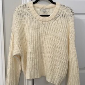 Cream American Eagle Knit Sweater